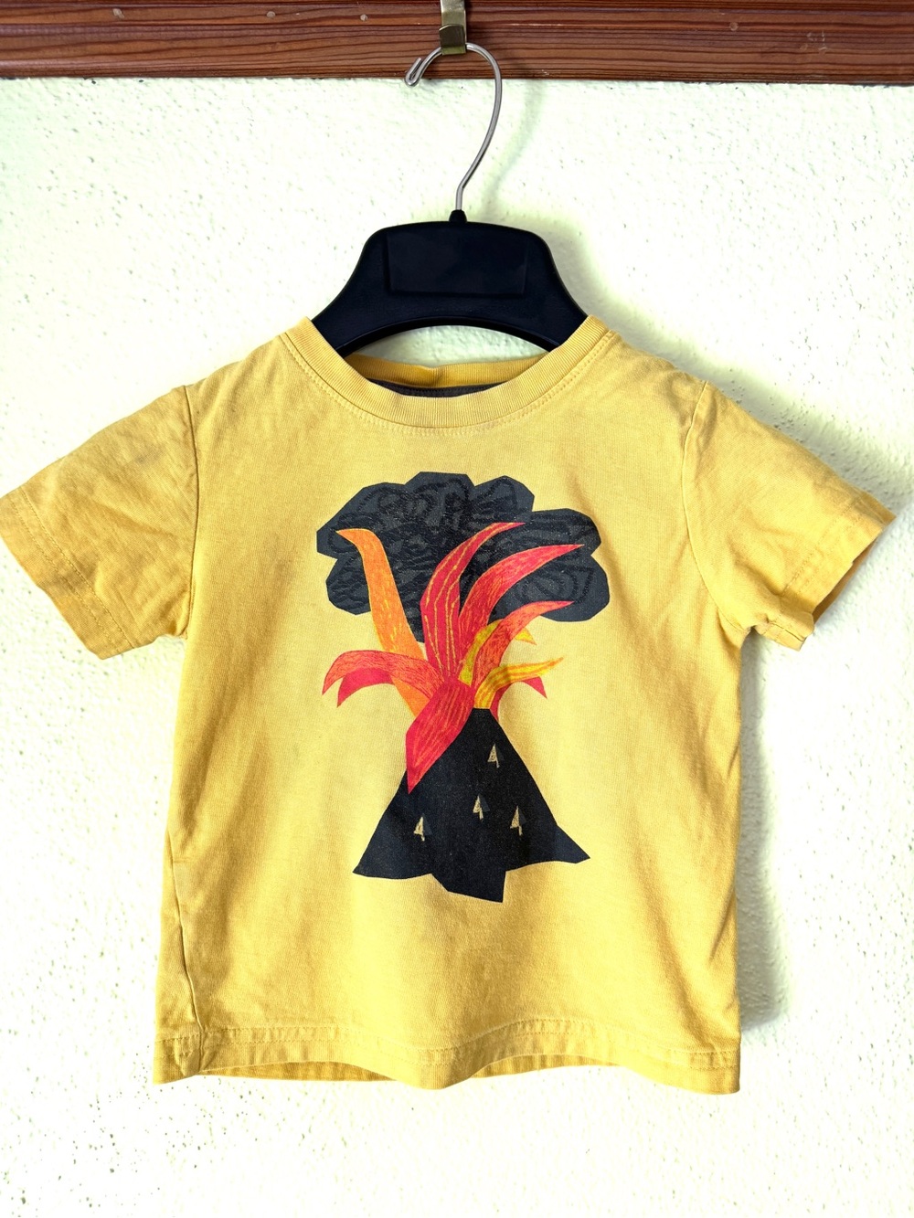 Tea Collection Yellow Volcano Graphic Tee with Red & Orange Lava